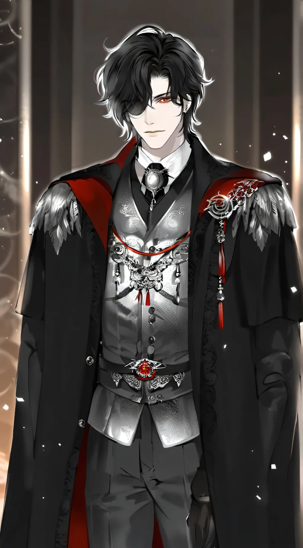 ai character: Grey background