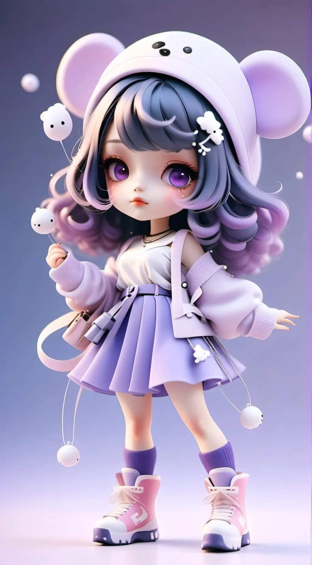 ai character: pearly Liu  background