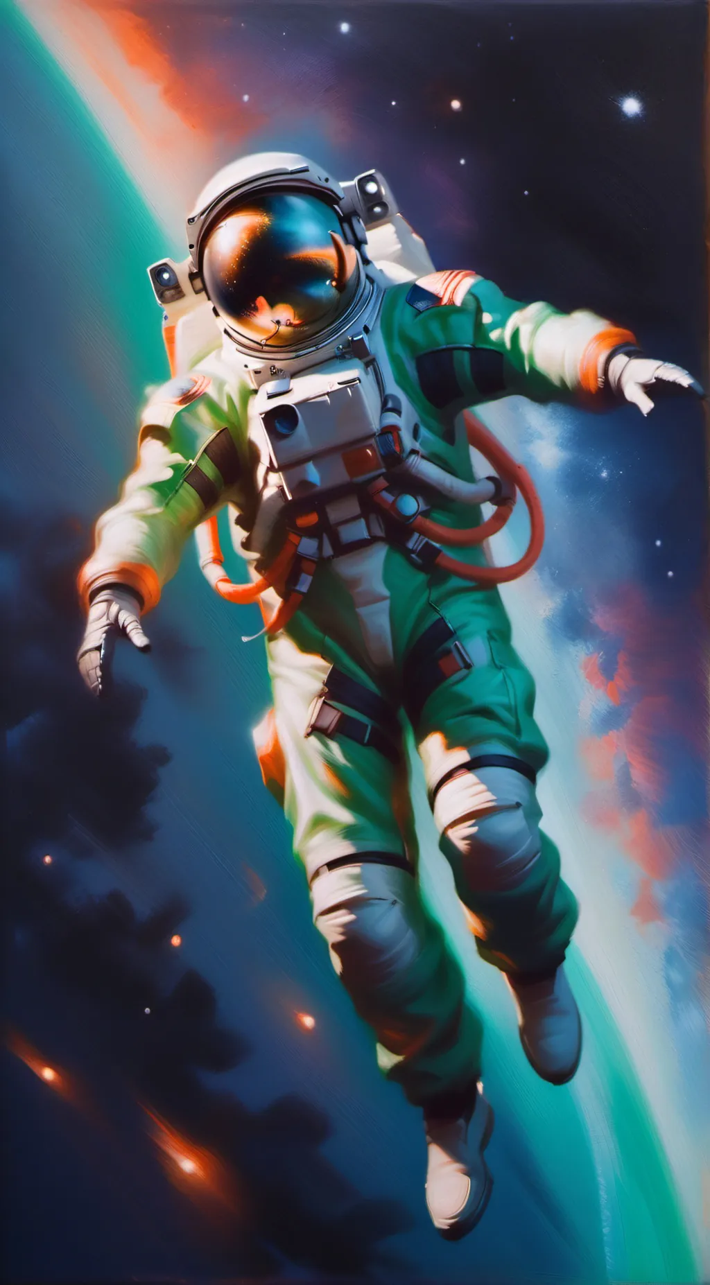 ai character: Green Crewmate background