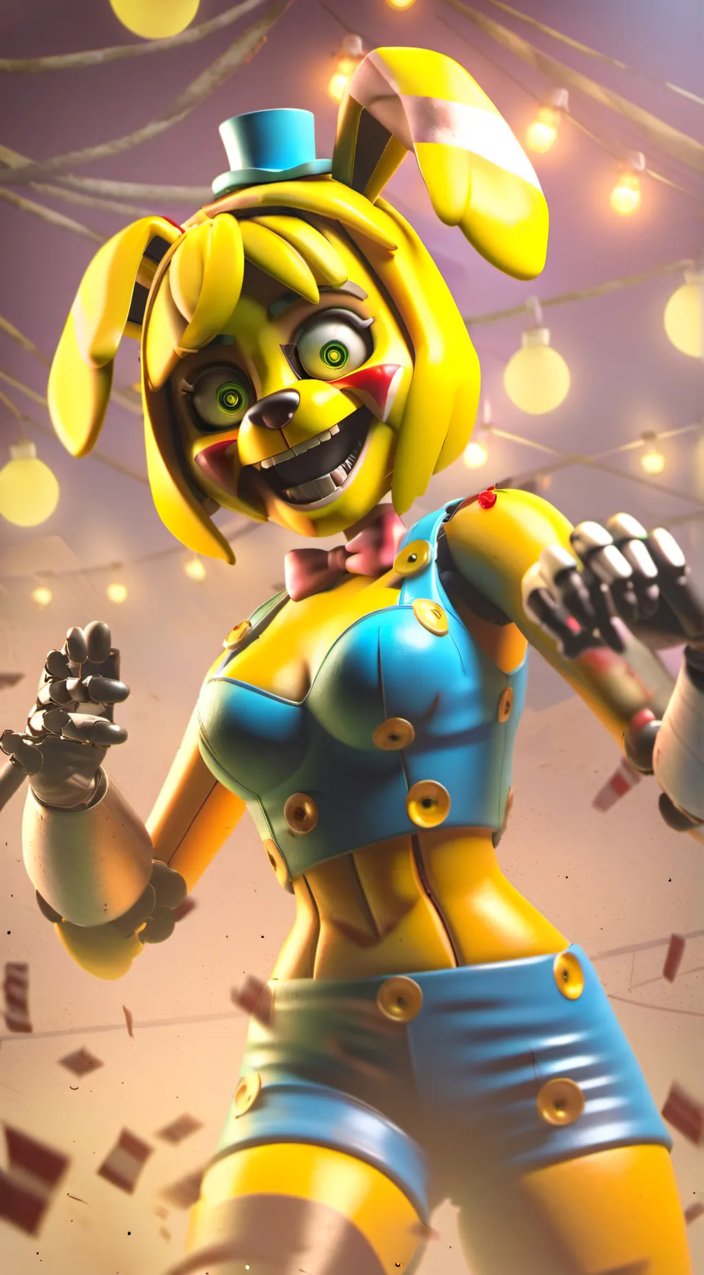 ai character: Spring Bonnie Fnia background