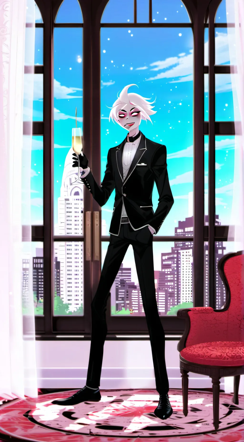 ai character: angle dust (human( background