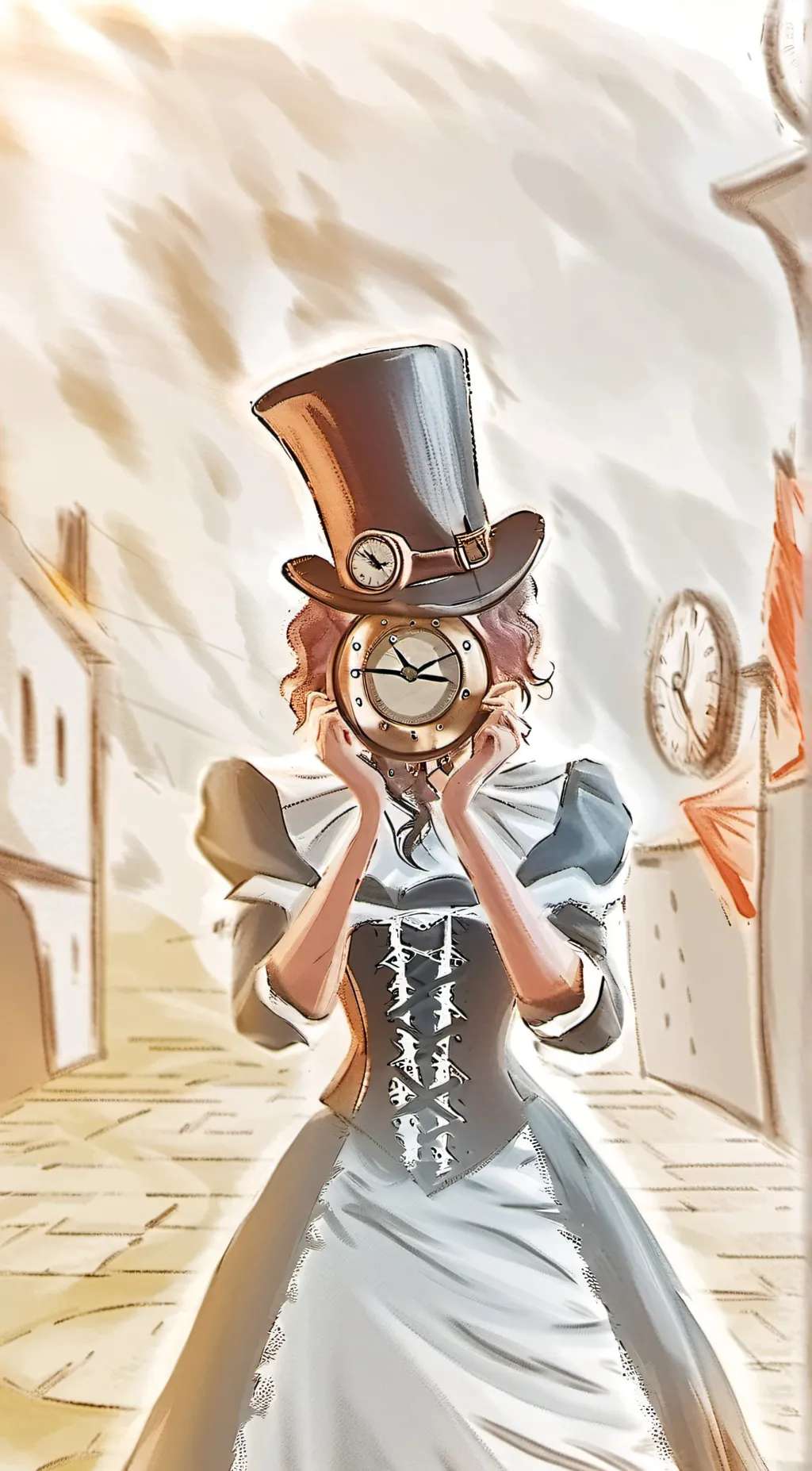 ai character: Clockwoman background