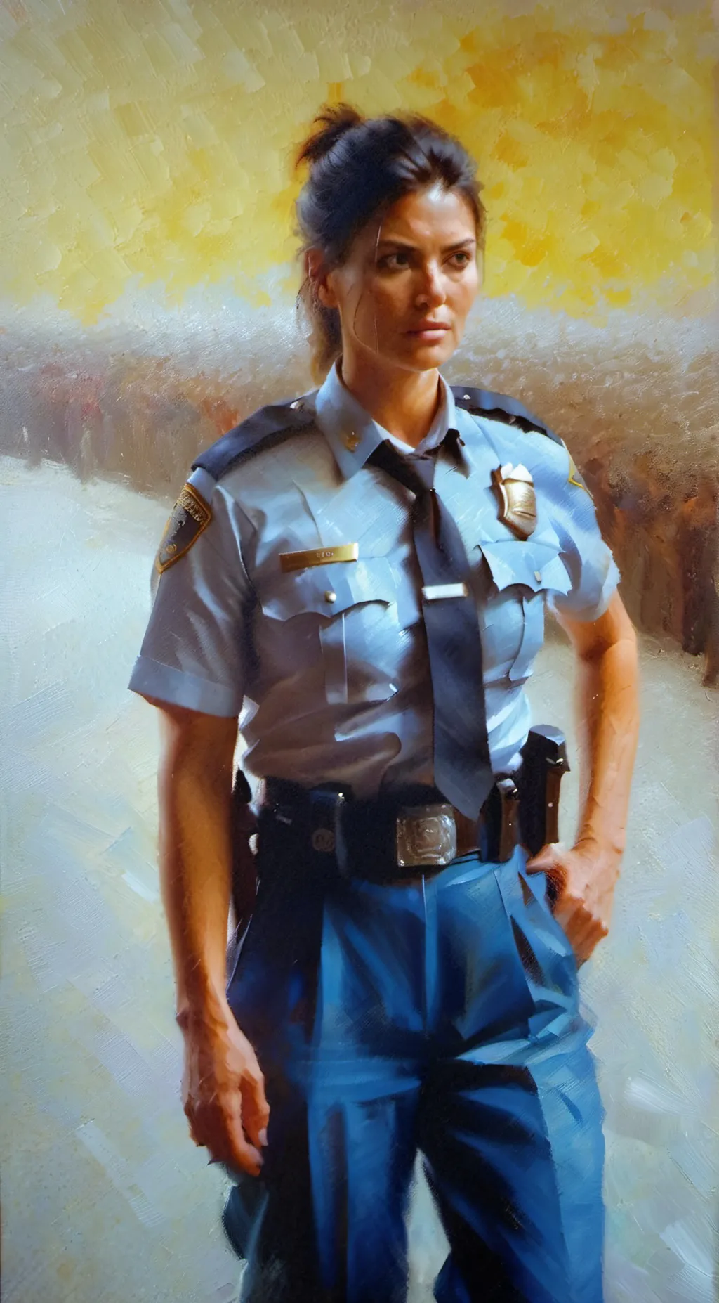 ai character: Officer Sarah lynn background