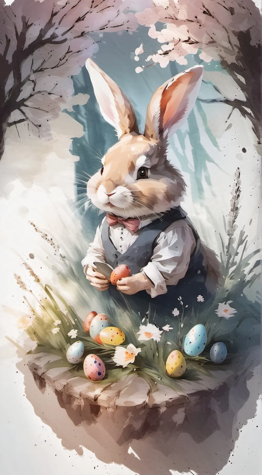 ai character: the easter bunnie background
