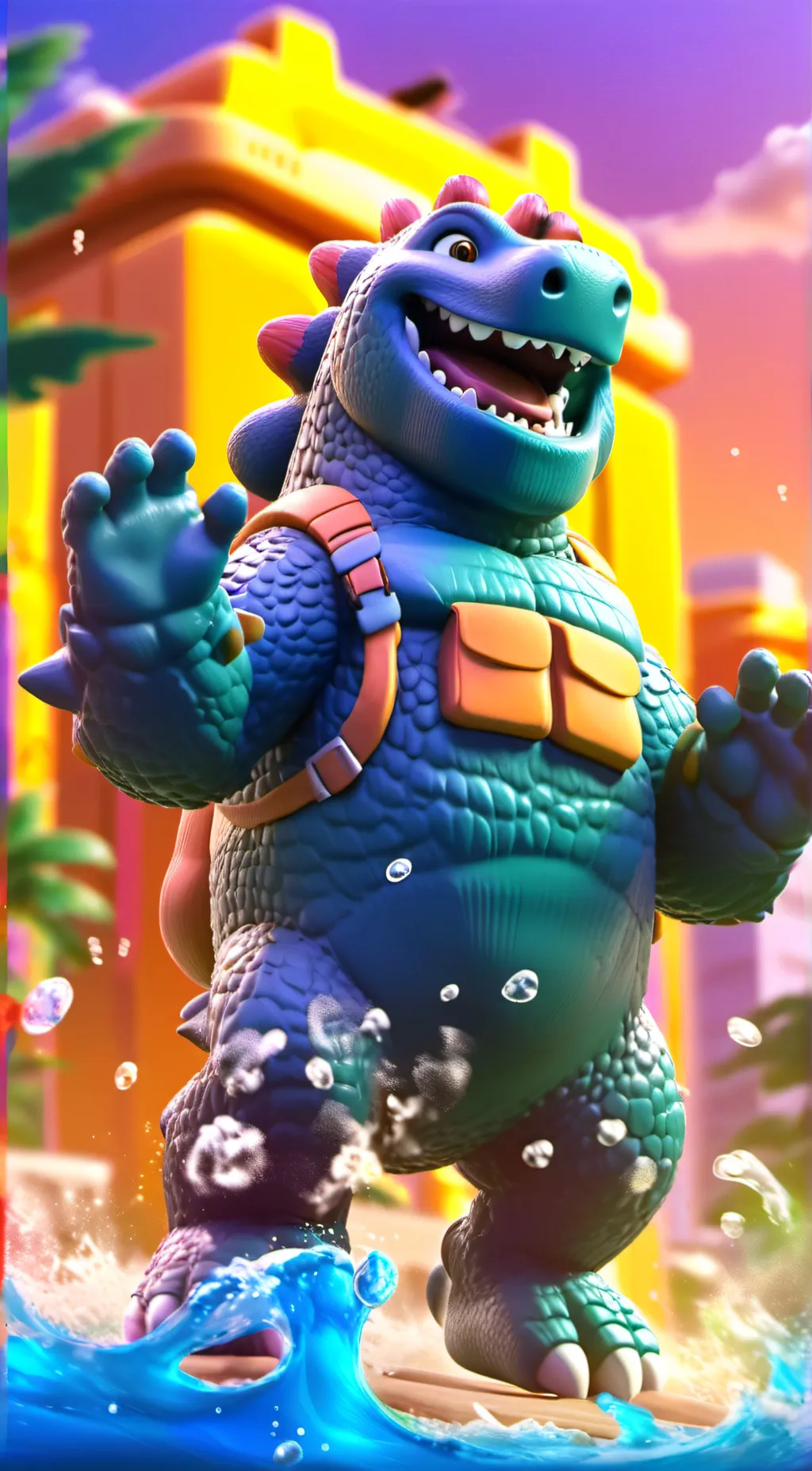 ai character: Godzilla background