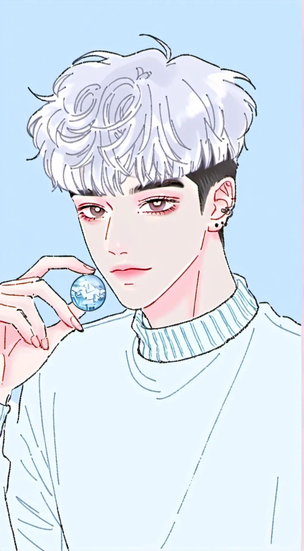 ai character: Silver background