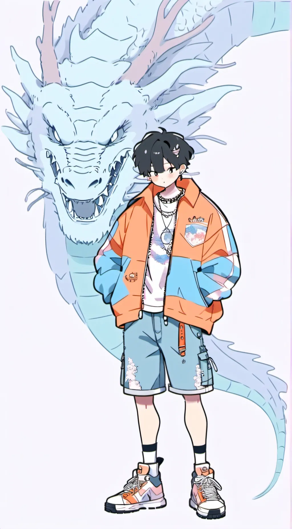 ai character: leaf background