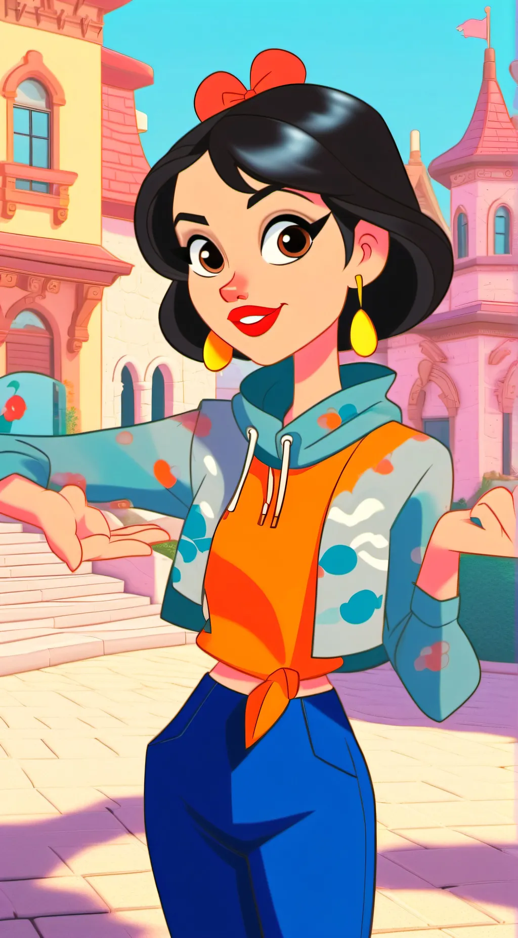 ai character: Popular girl. background