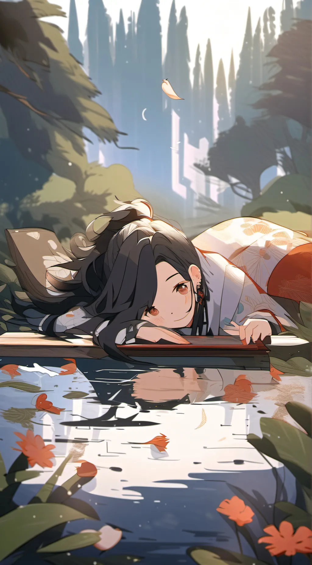 ai character: bobby Bear hug gir background