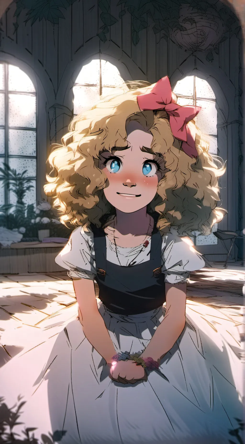 ai character: school picture background