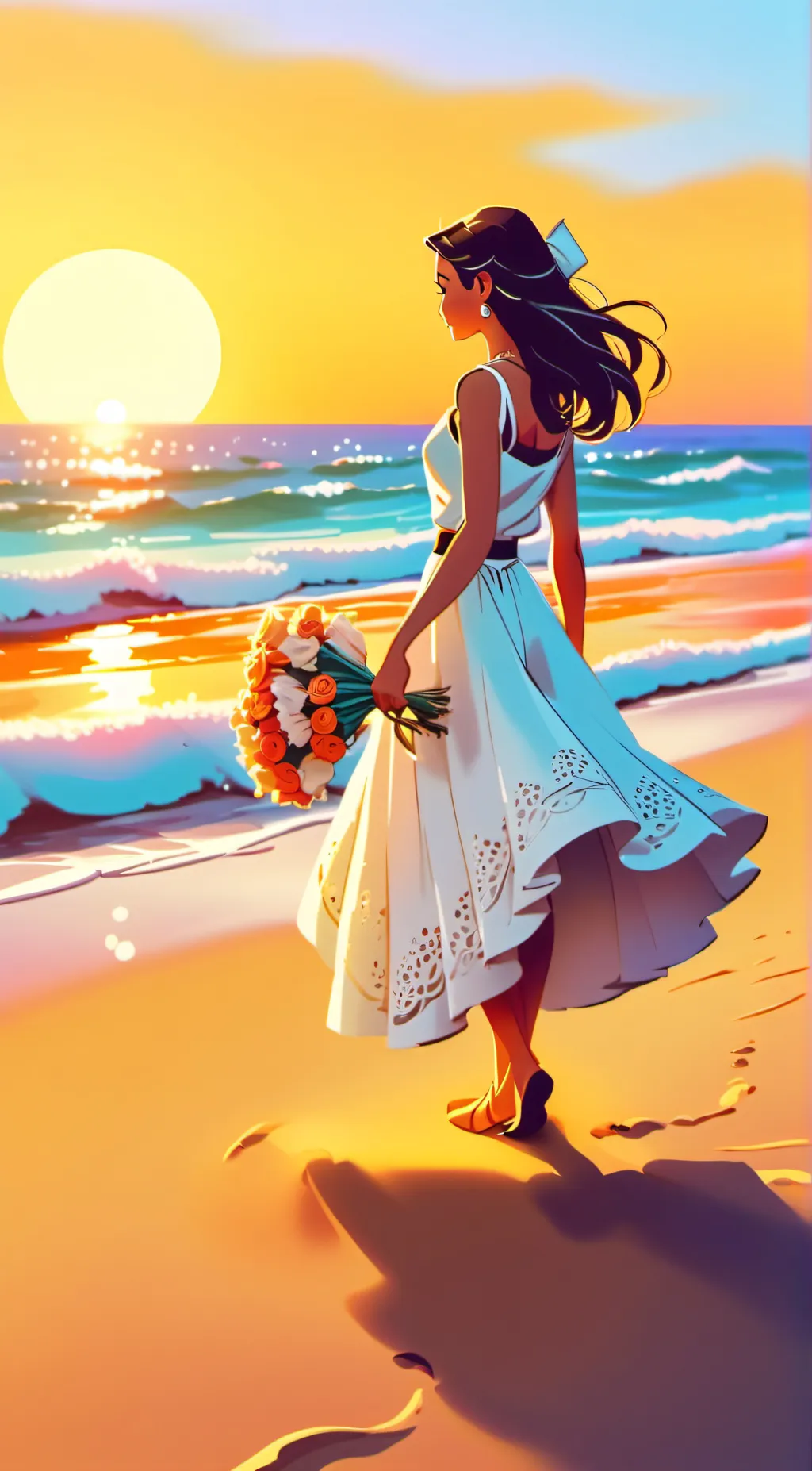 ai character: wedding background