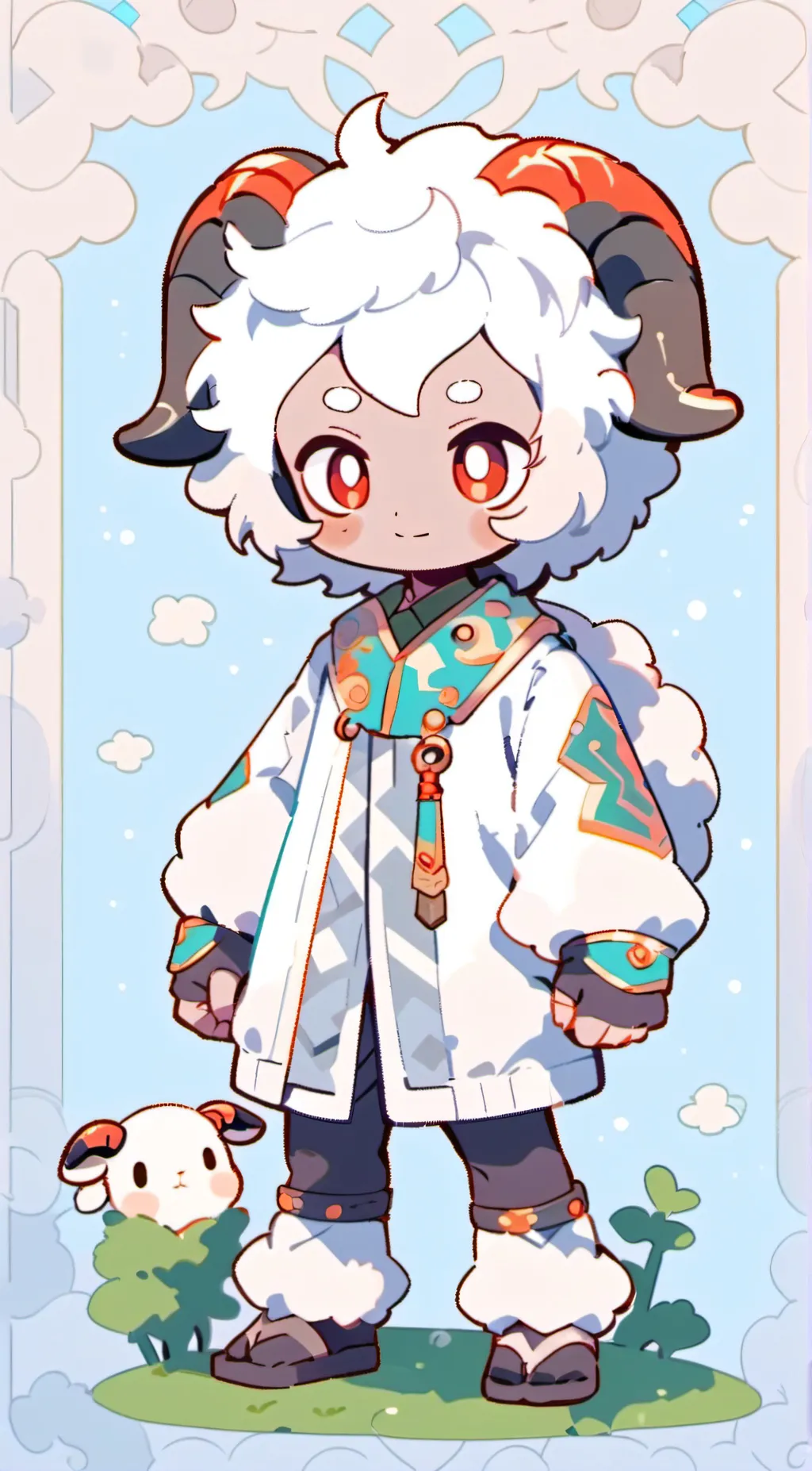 ai character: Cult of the lamb  background