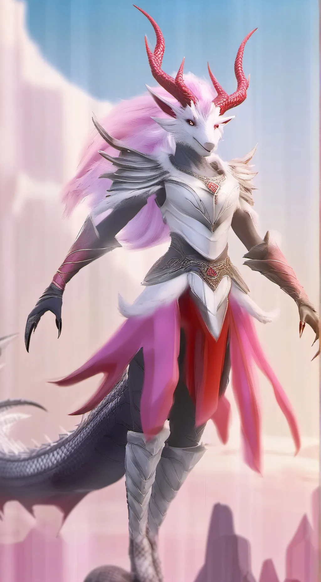 ai character: Sexy Queen pink  background