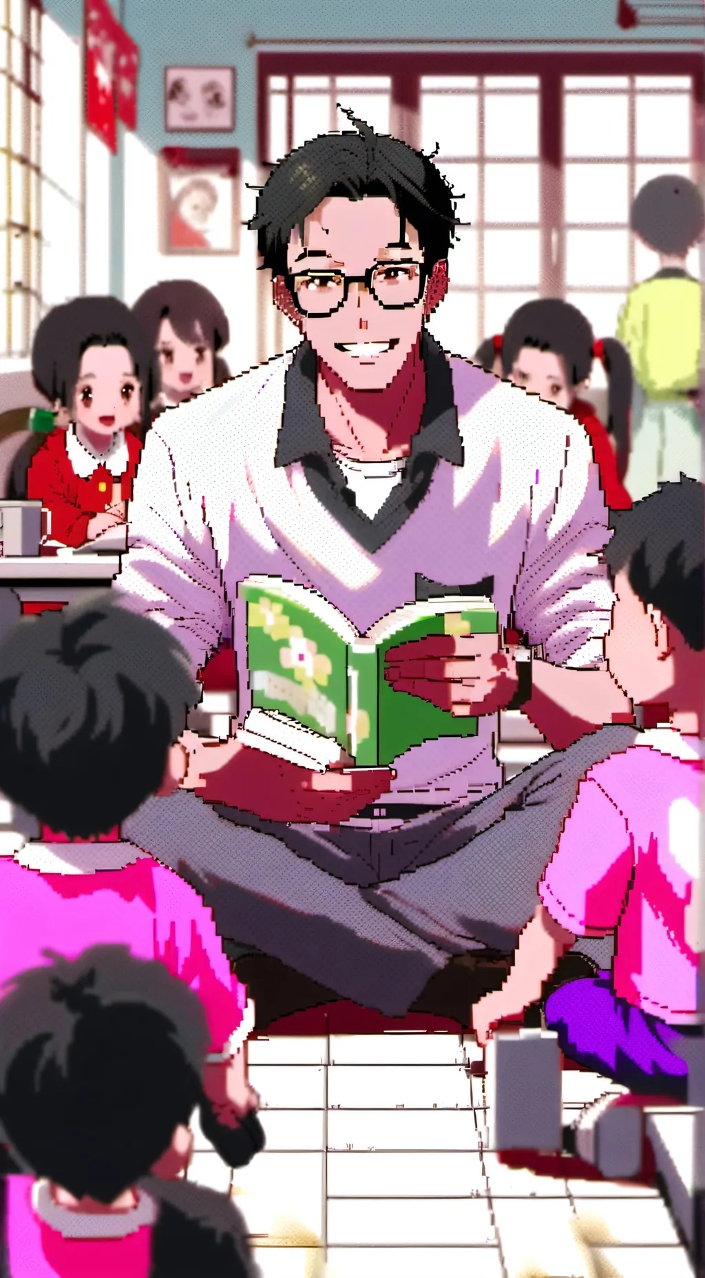 ai character: Sun background