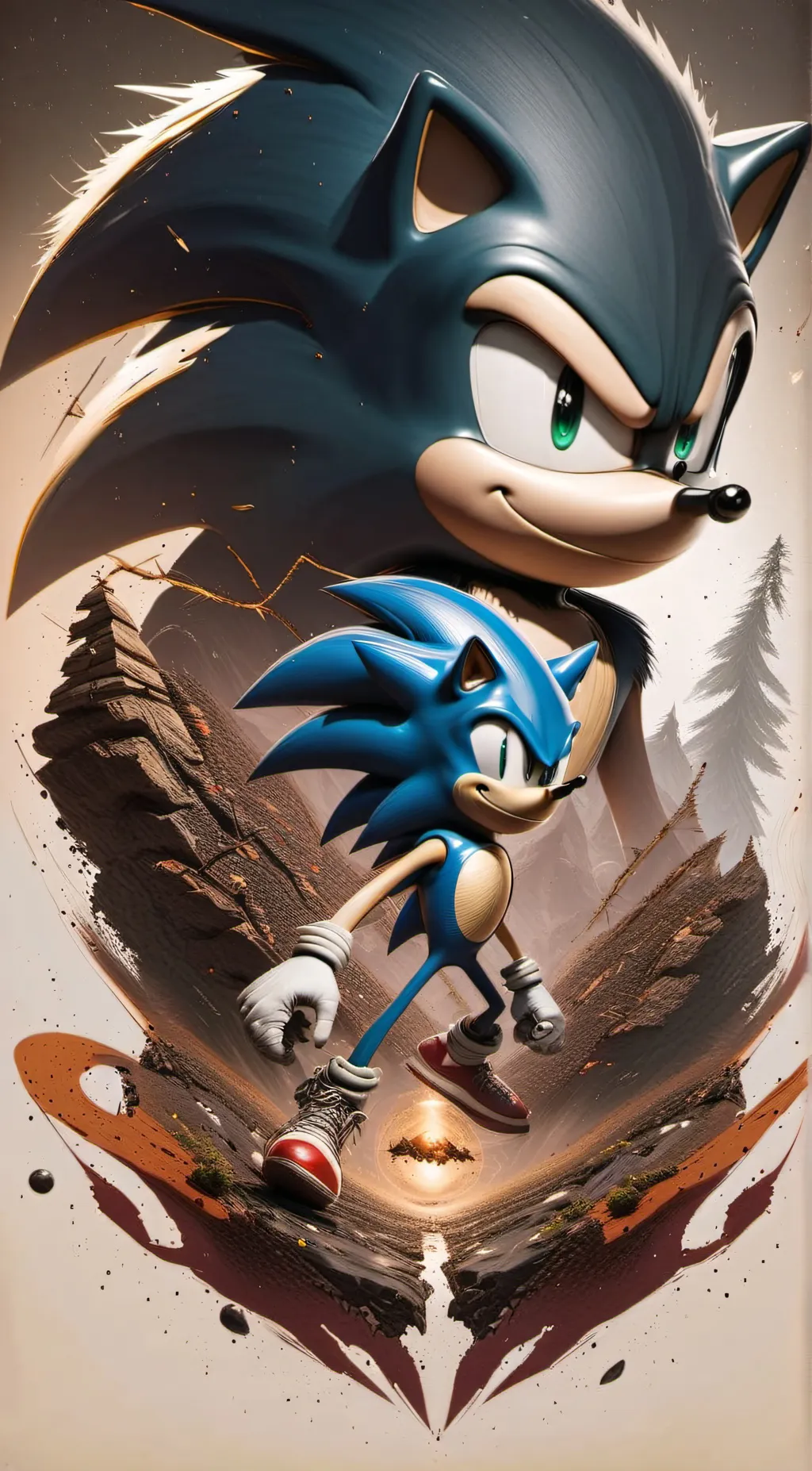 ai character: sonic  background