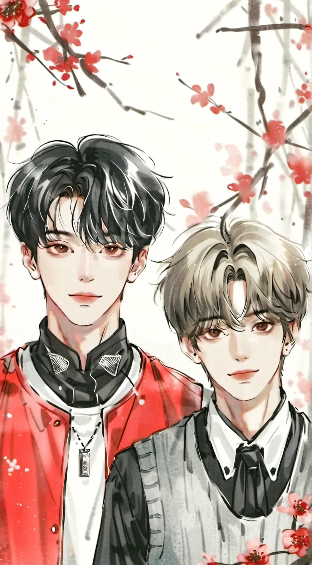 ai character: Hyunjin and Felix  background
