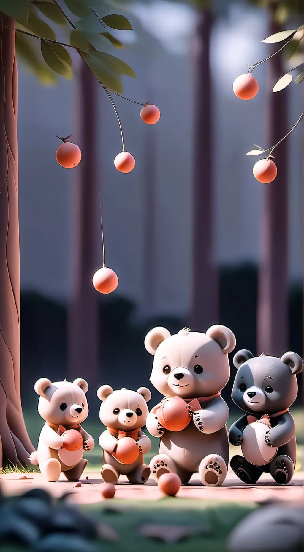 ai character: Teddy bears background