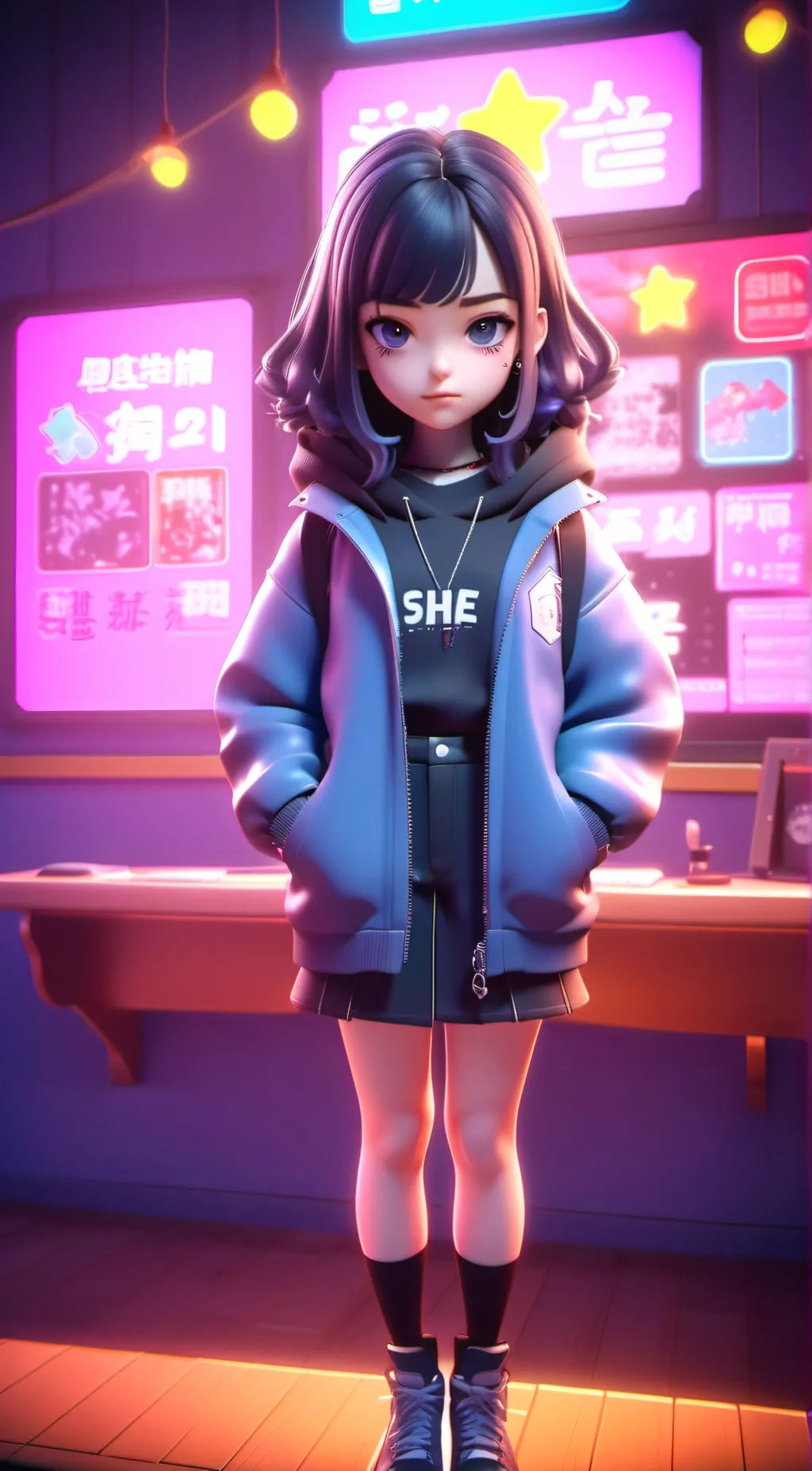 ai character: lily🌙 background