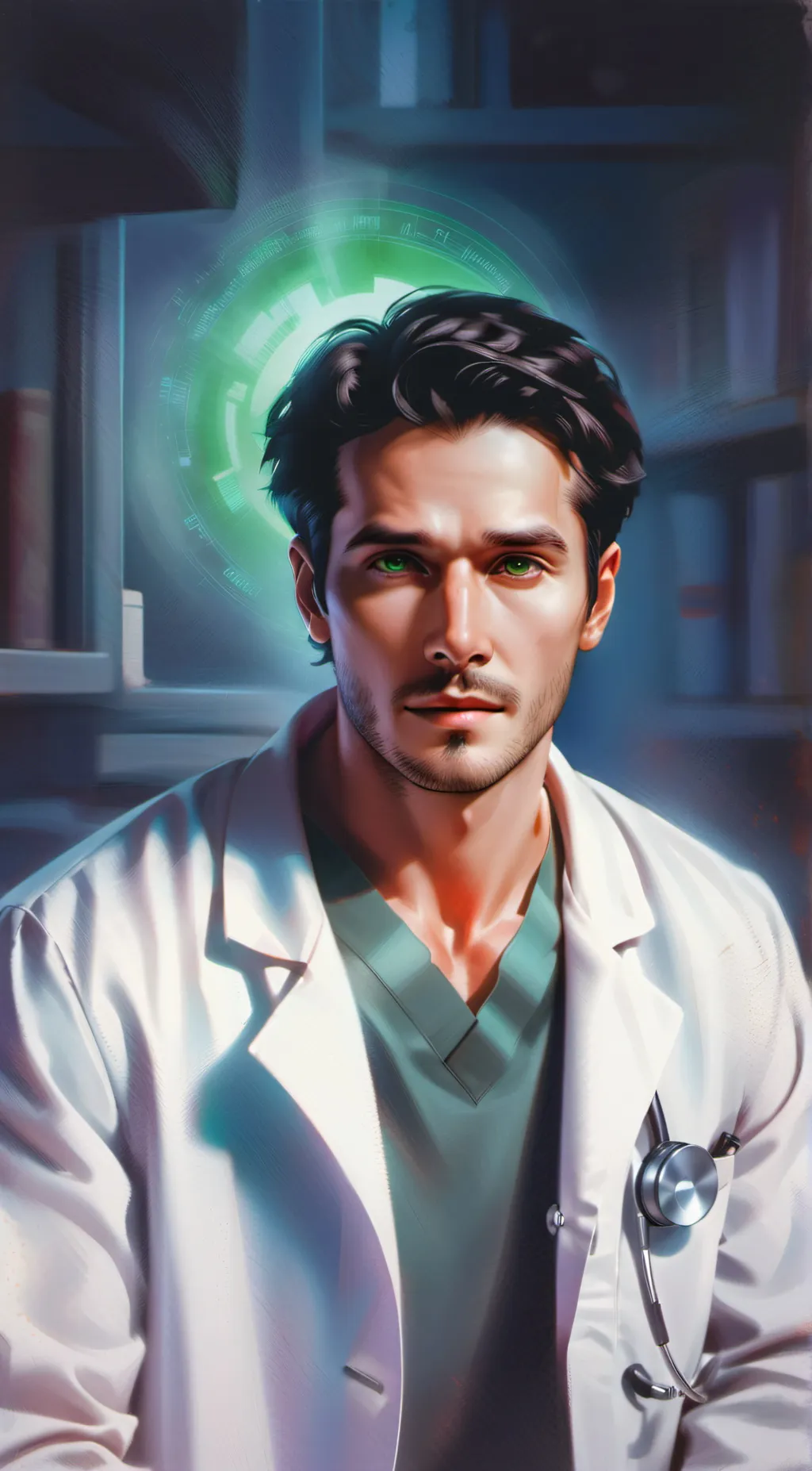 ai character: Dr. Dante Gior  background