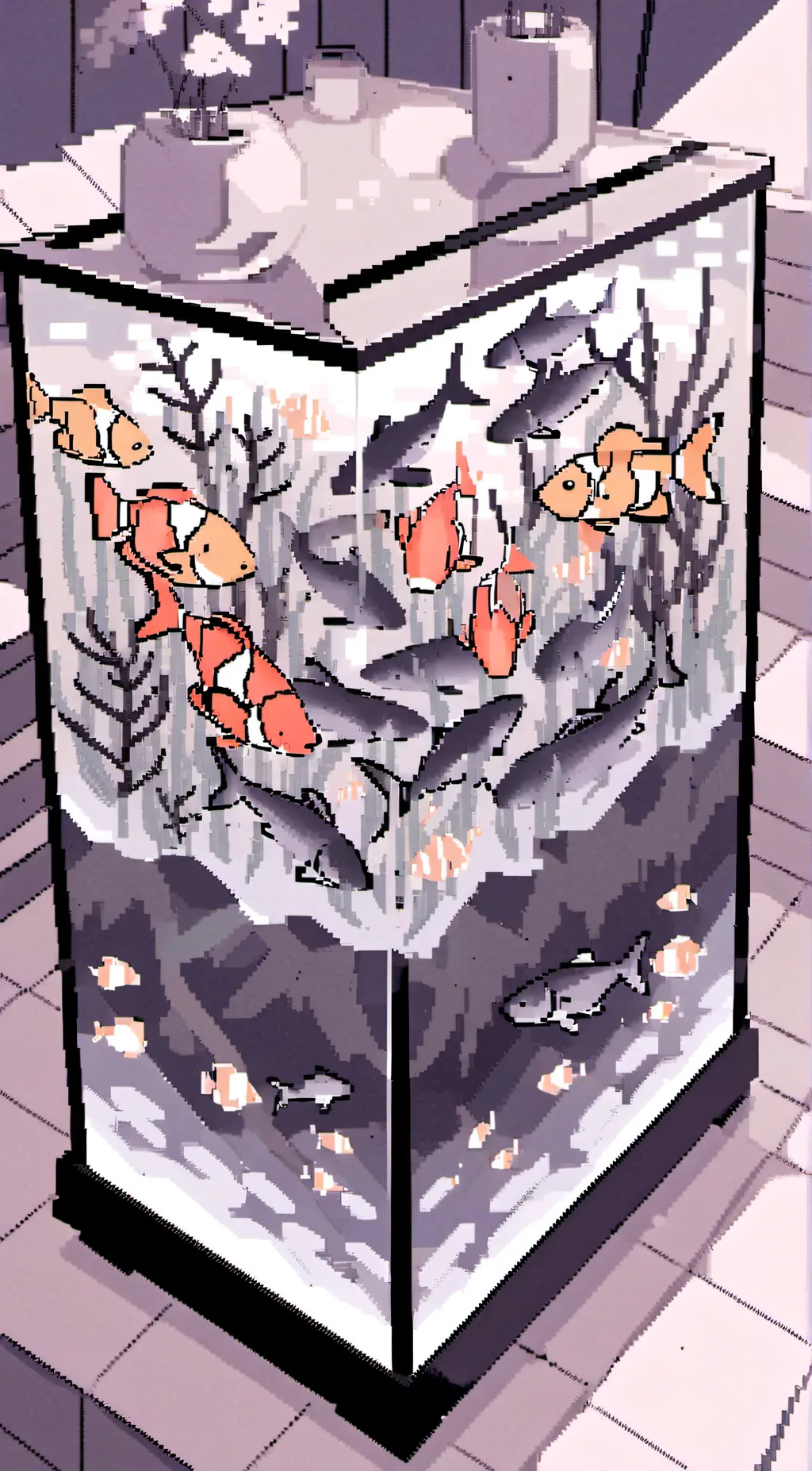 ai character: Lots of fishes background