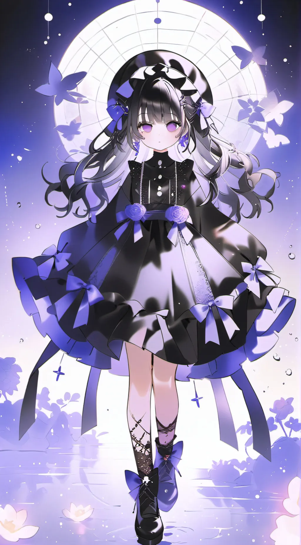 ai character: Moon girl background