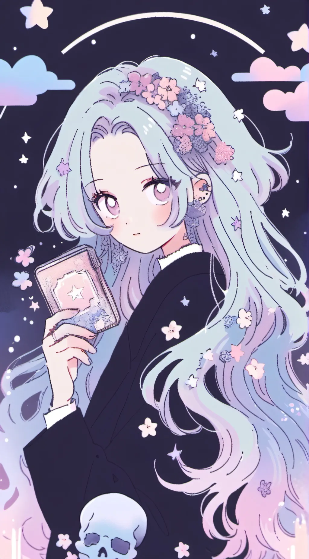 ai character: Violet B  background