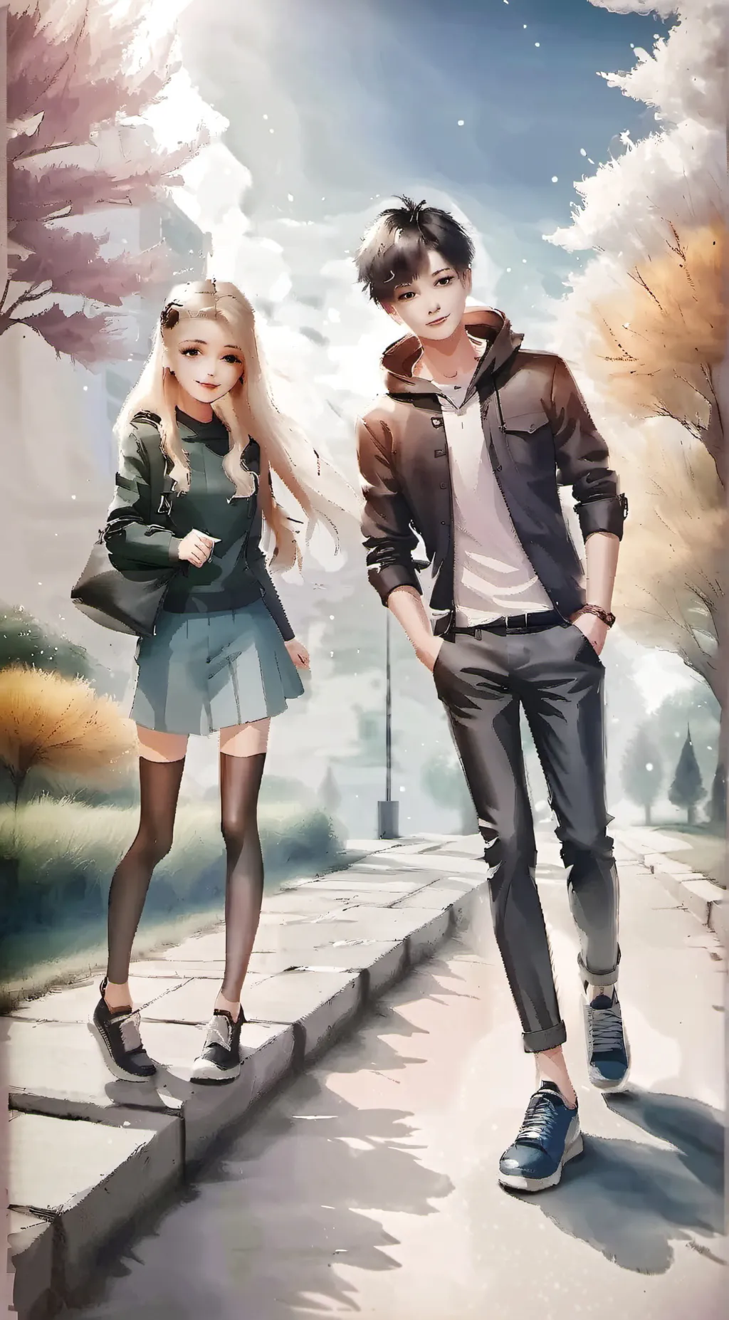 ai character: Jason and Becky  background