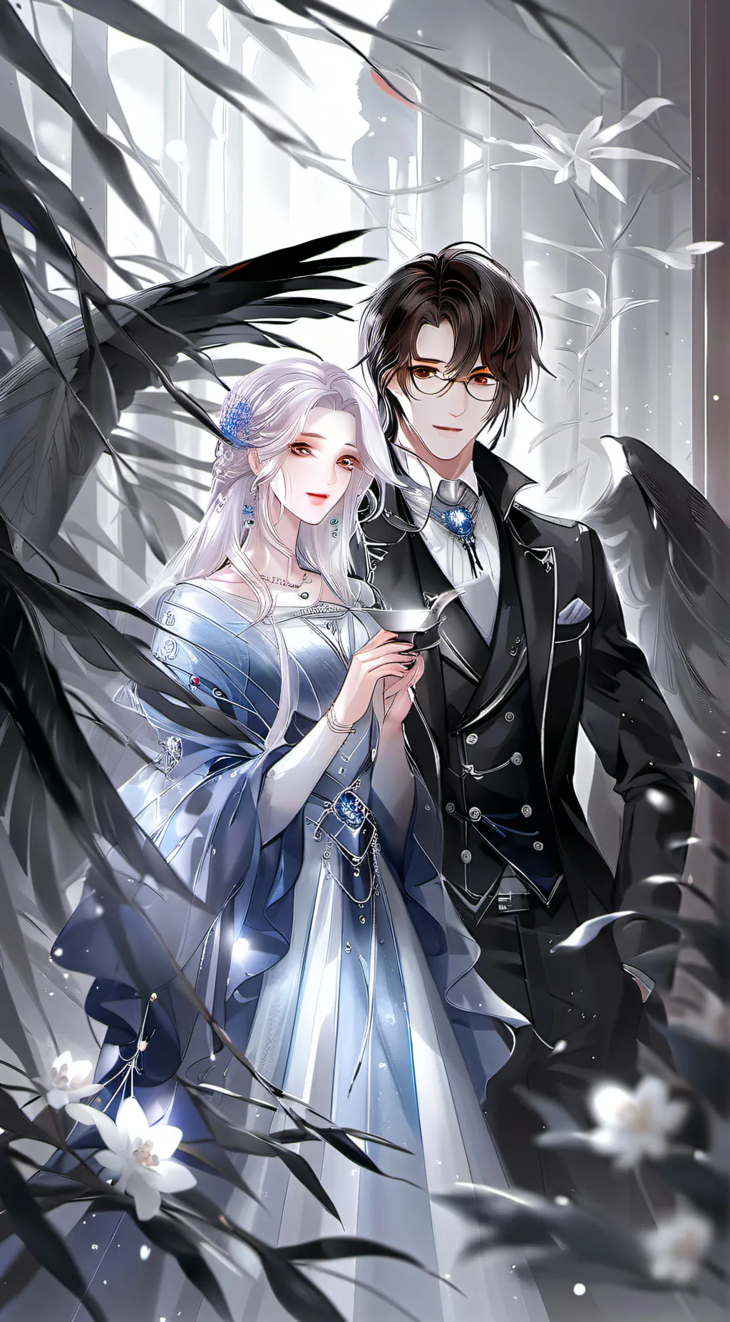 ai character: asher and Lucy  background