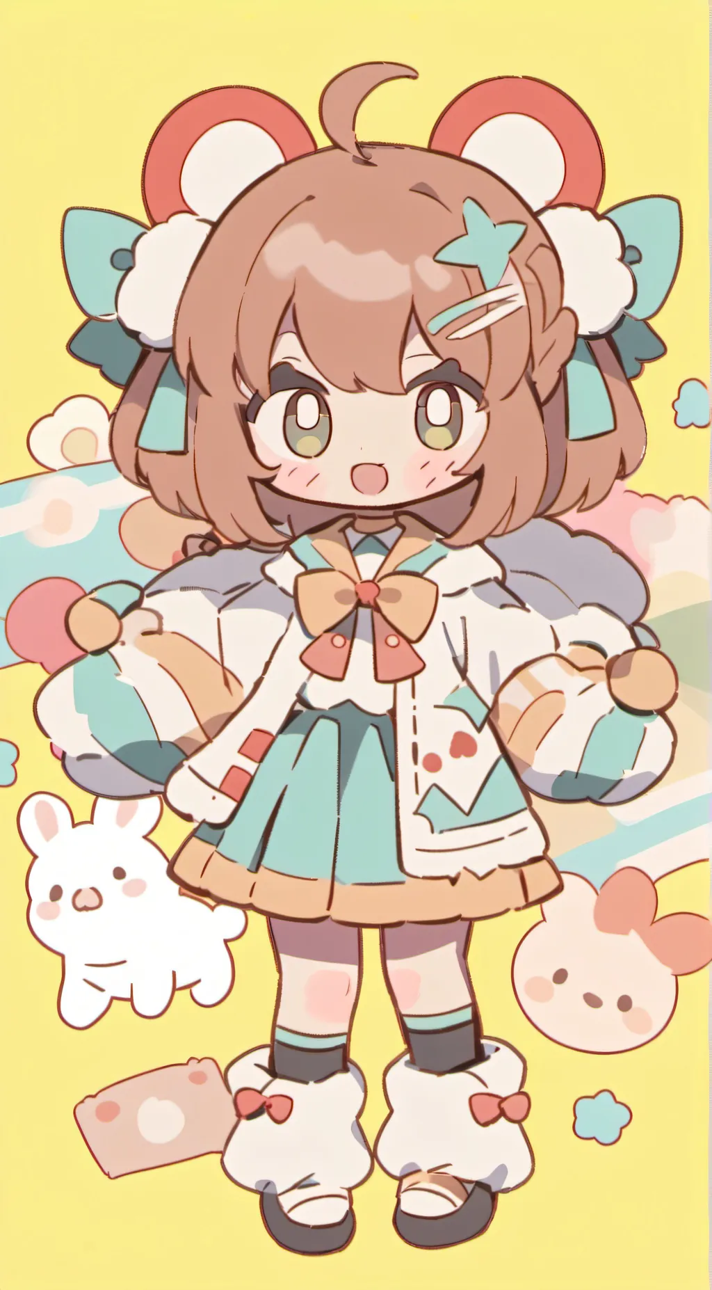 ai character: April Fools doll background