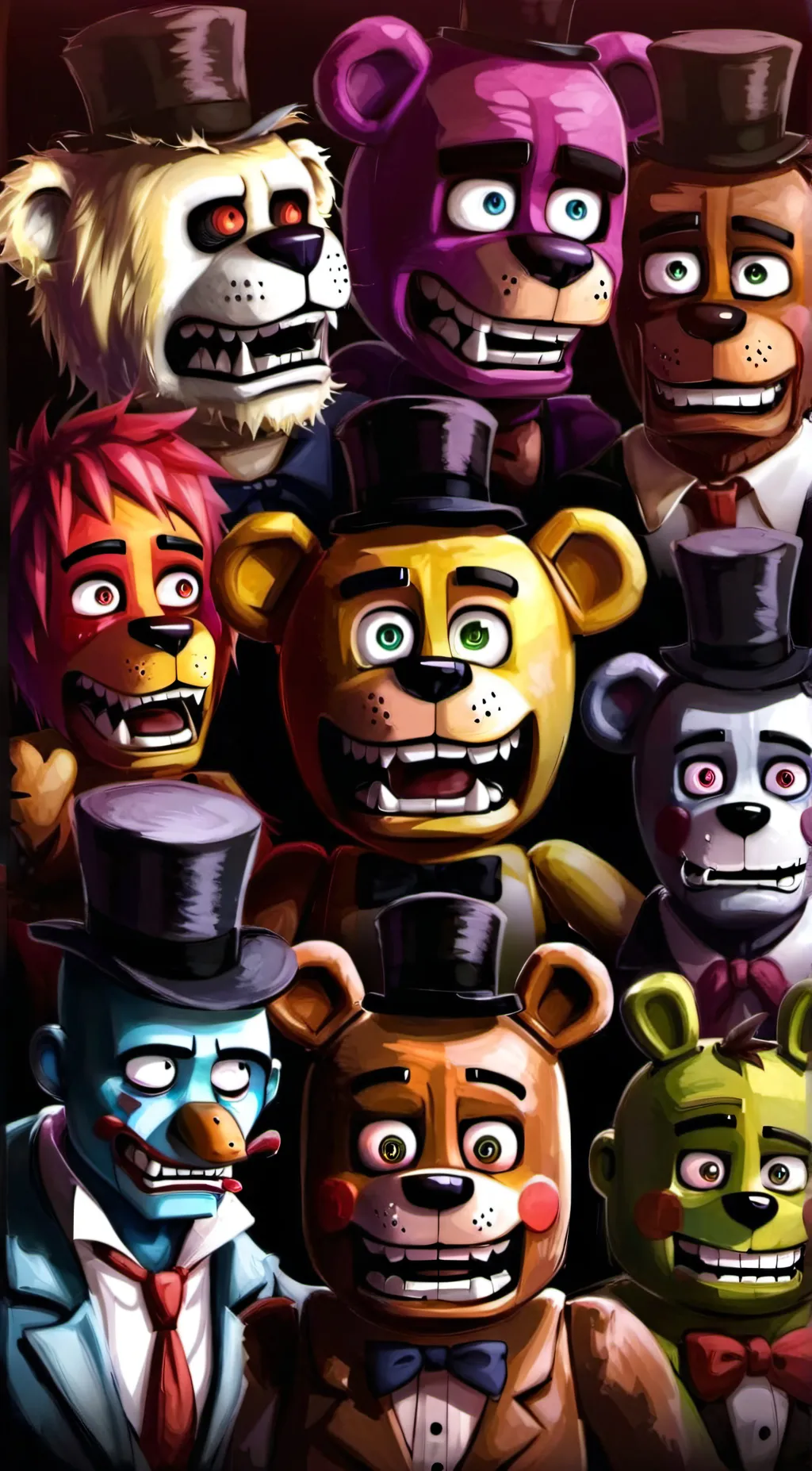 ai character: Bonniefreddychica  background