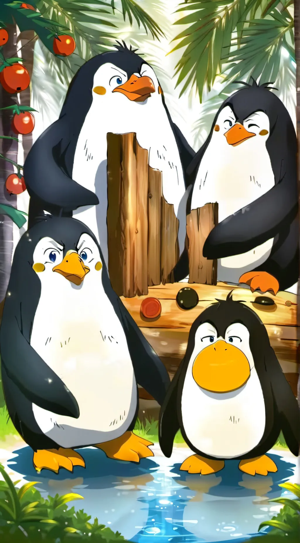 ai character: los pinguinos  background