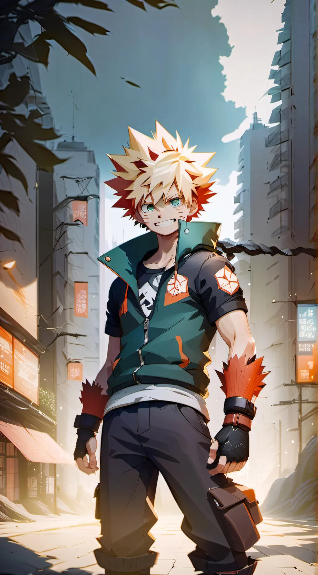 ai character: Katsuki Bakugo background