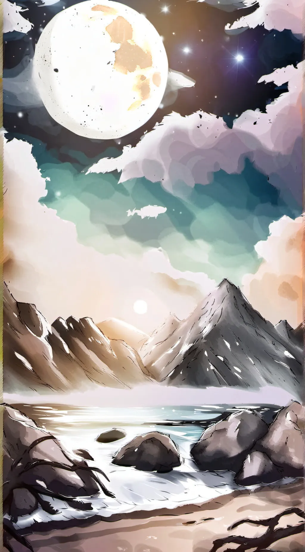 ai character: moon background