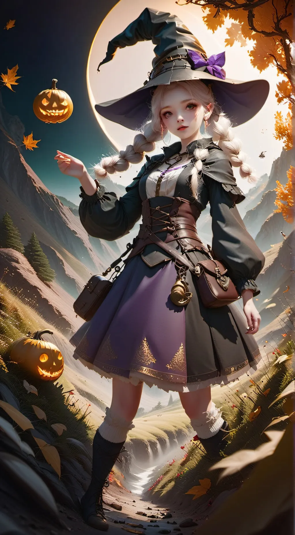 ai character: Magic giant girl background