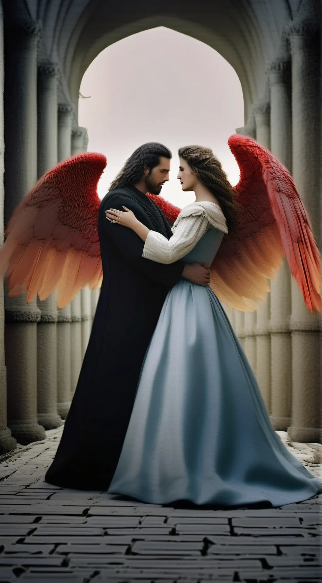 ai character: Angel and Devil  background