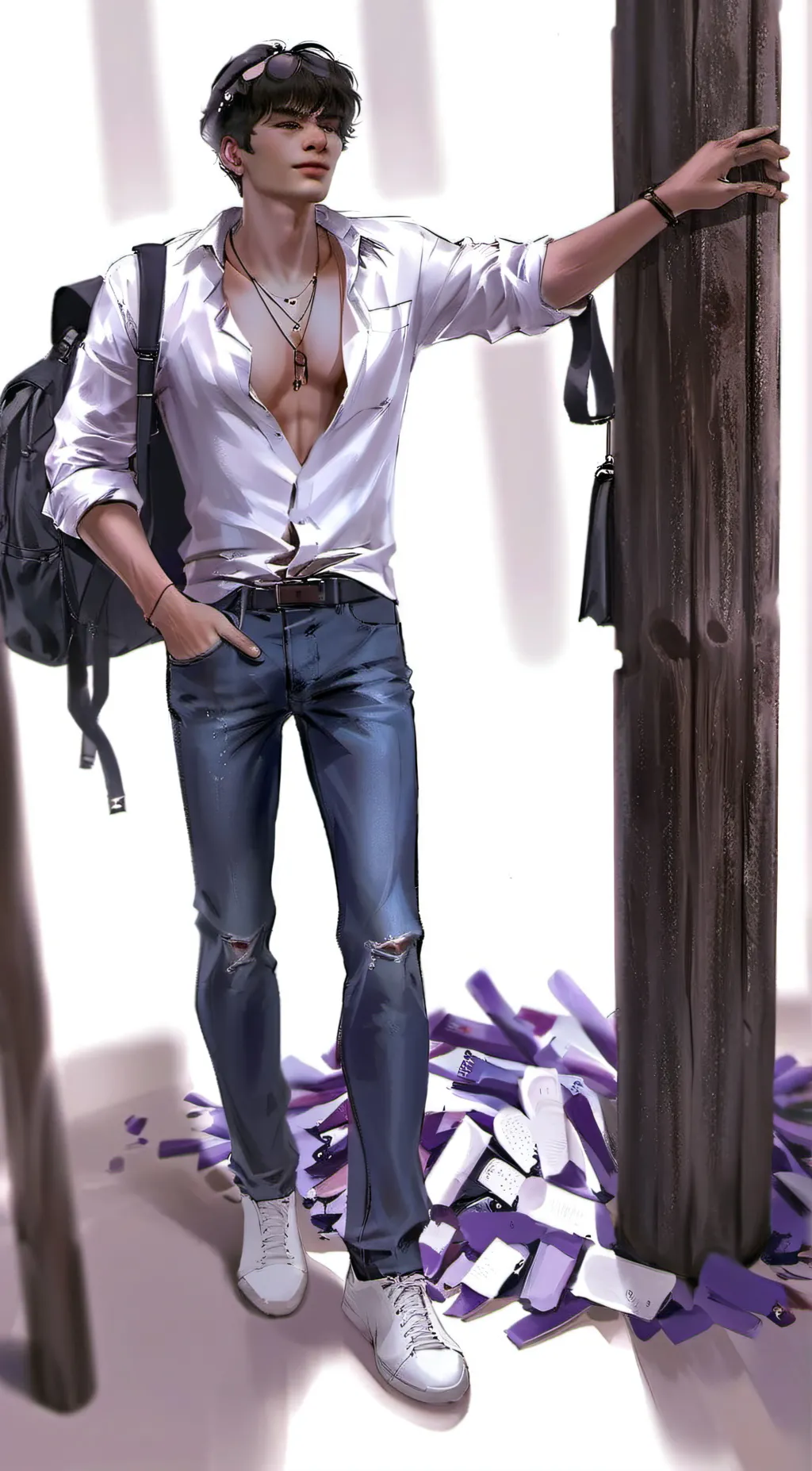 ai character: Krishna high background