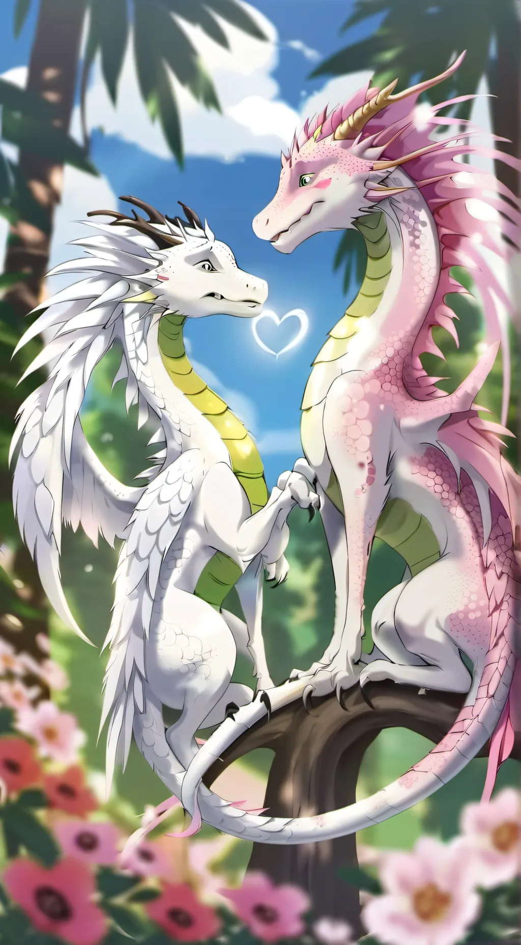 ai character: Rainbow & White background