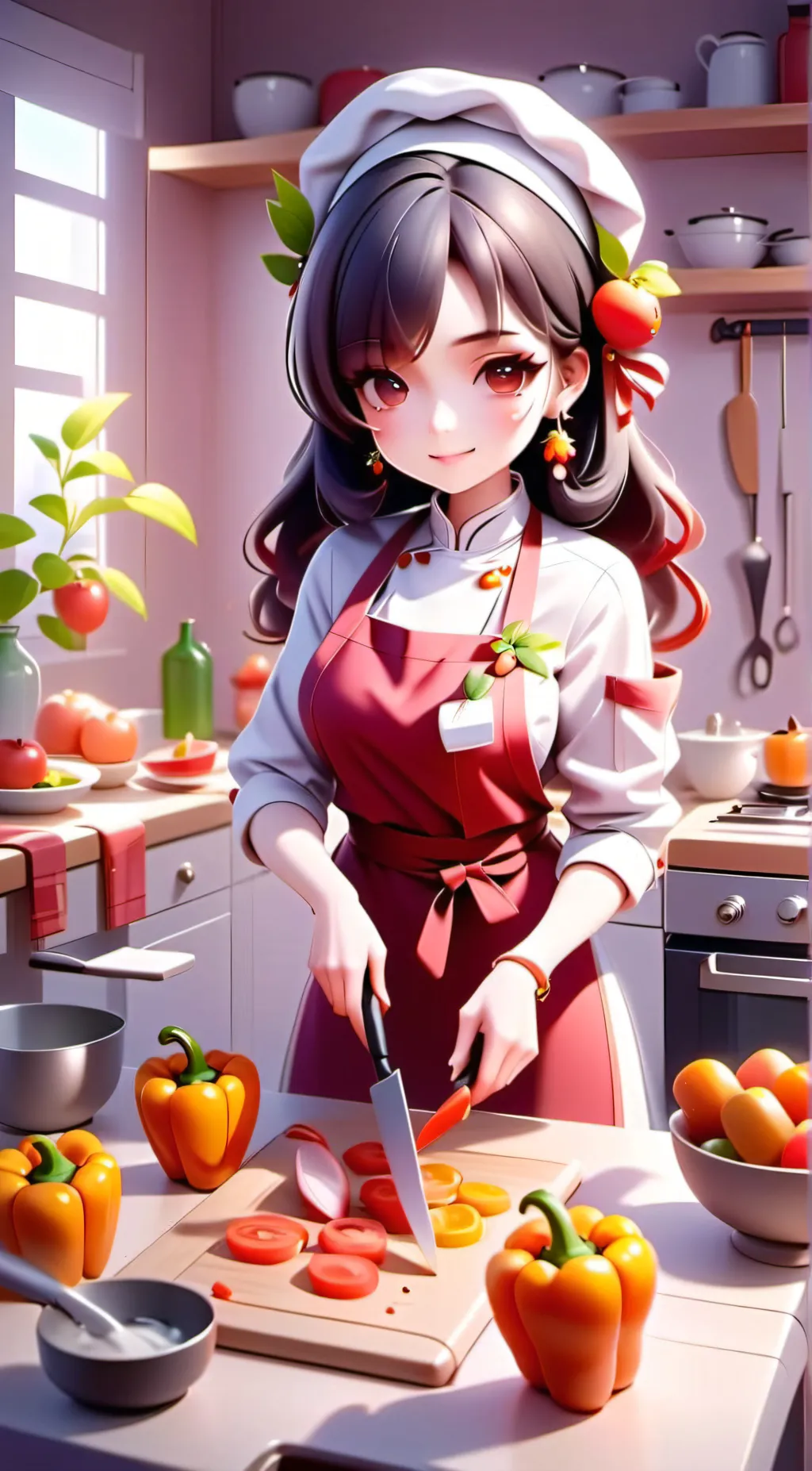 ai character: Violet background