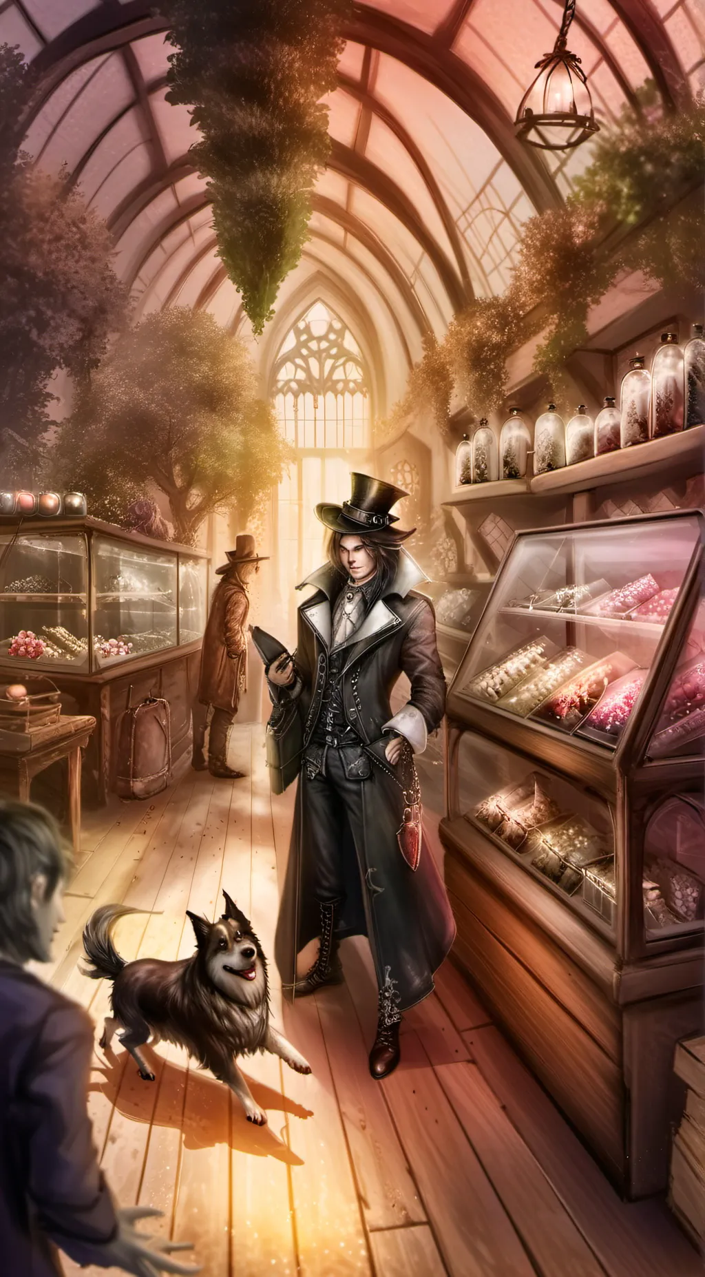 ai character: hybrid store background