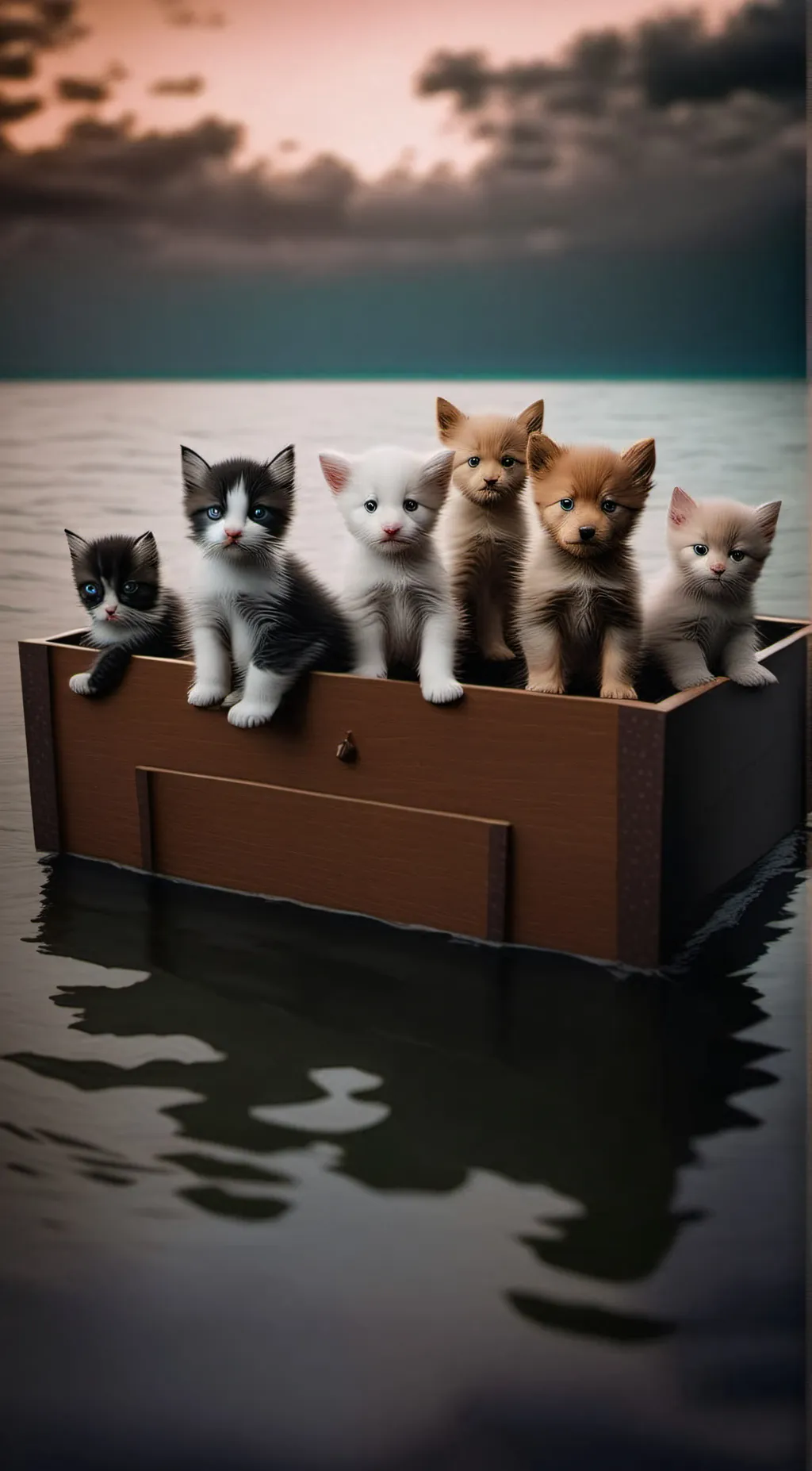 ai character: abandoned kittens. background