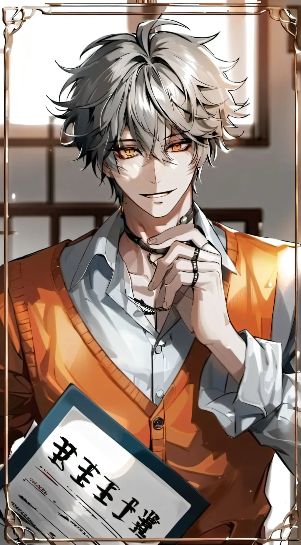 ai character: ᗩᒪᗴ᙭⛧⋆｡˚ background