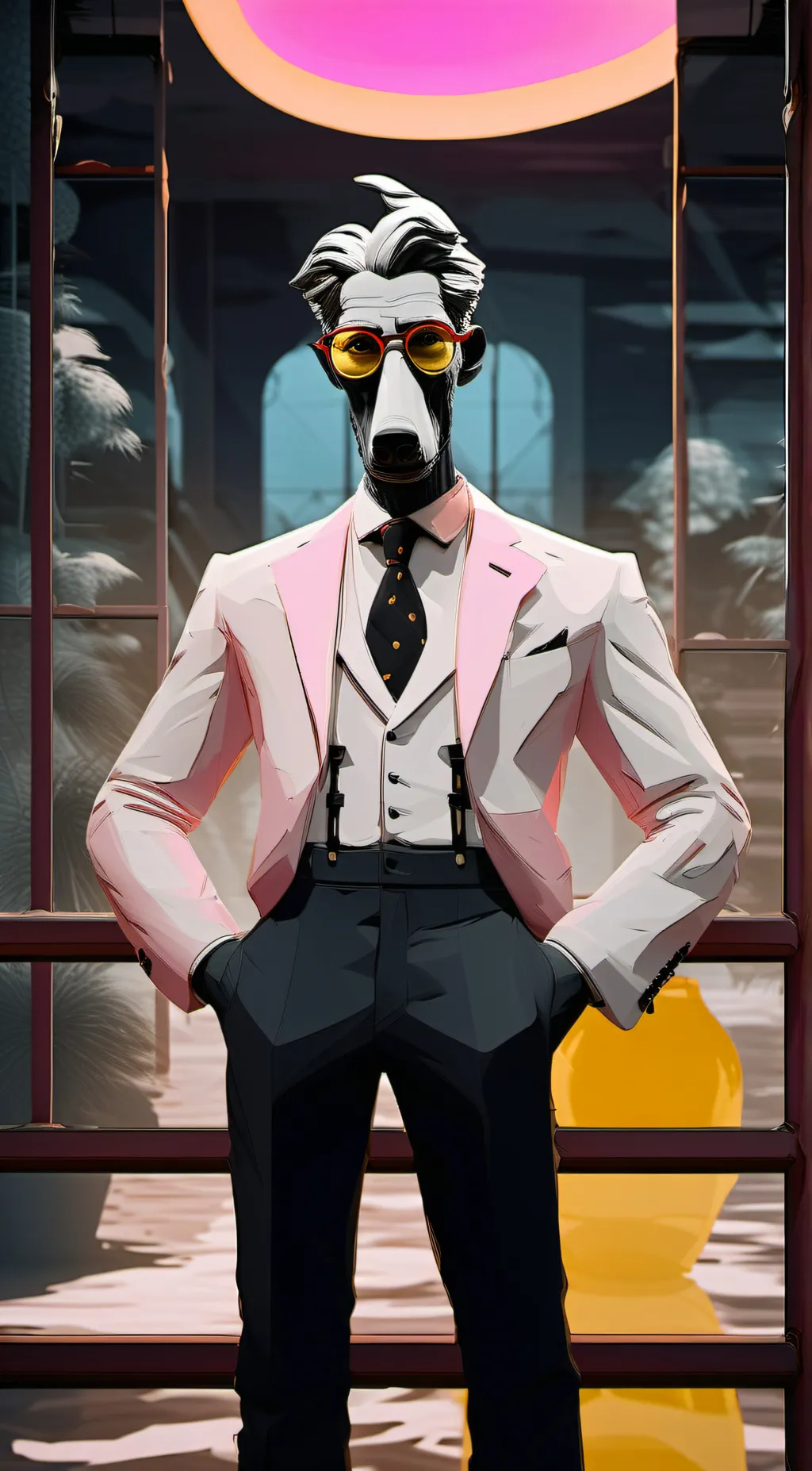 ai character: Dog thing idk background