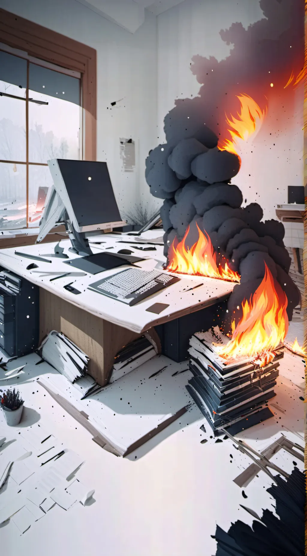 ai character: The vees (fire) background