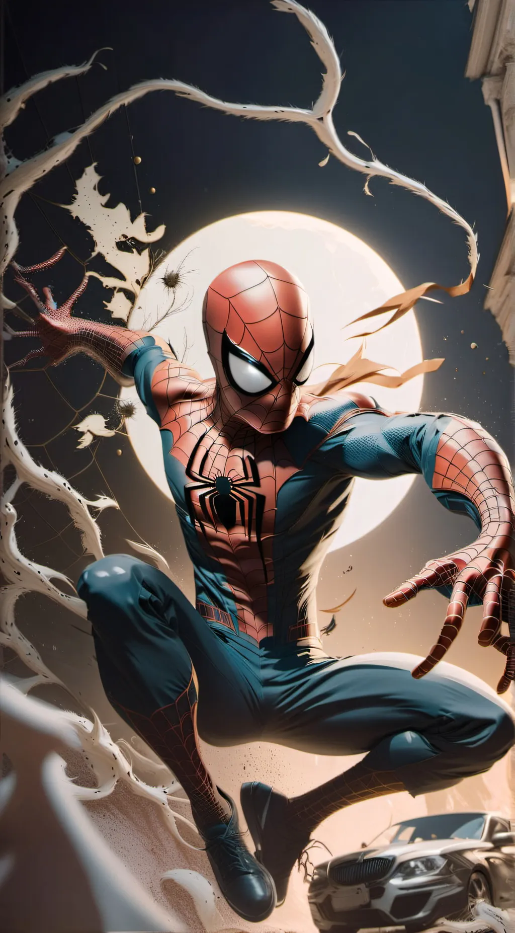 ai character: Spiderman background