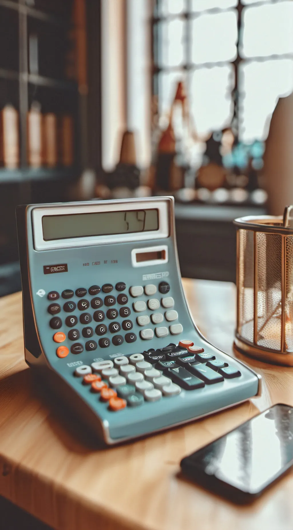 ai character: calculator background