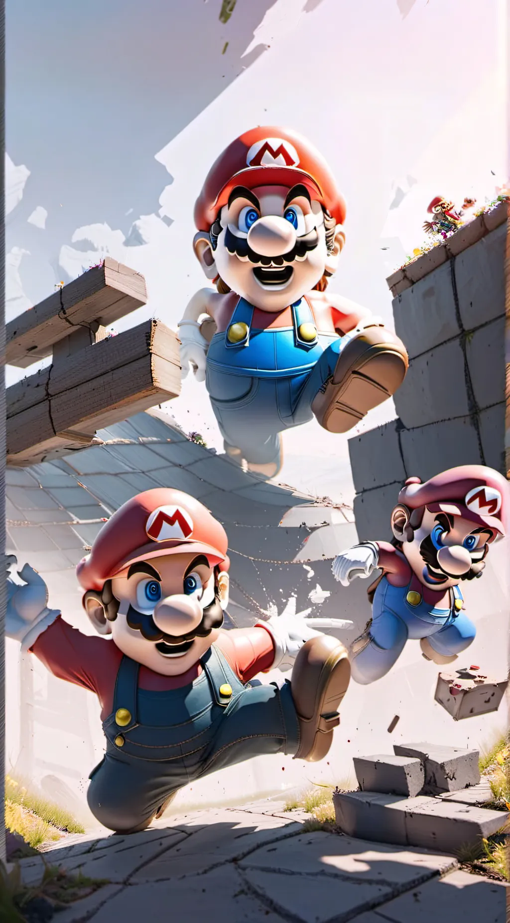 ai character: monster Mario. background