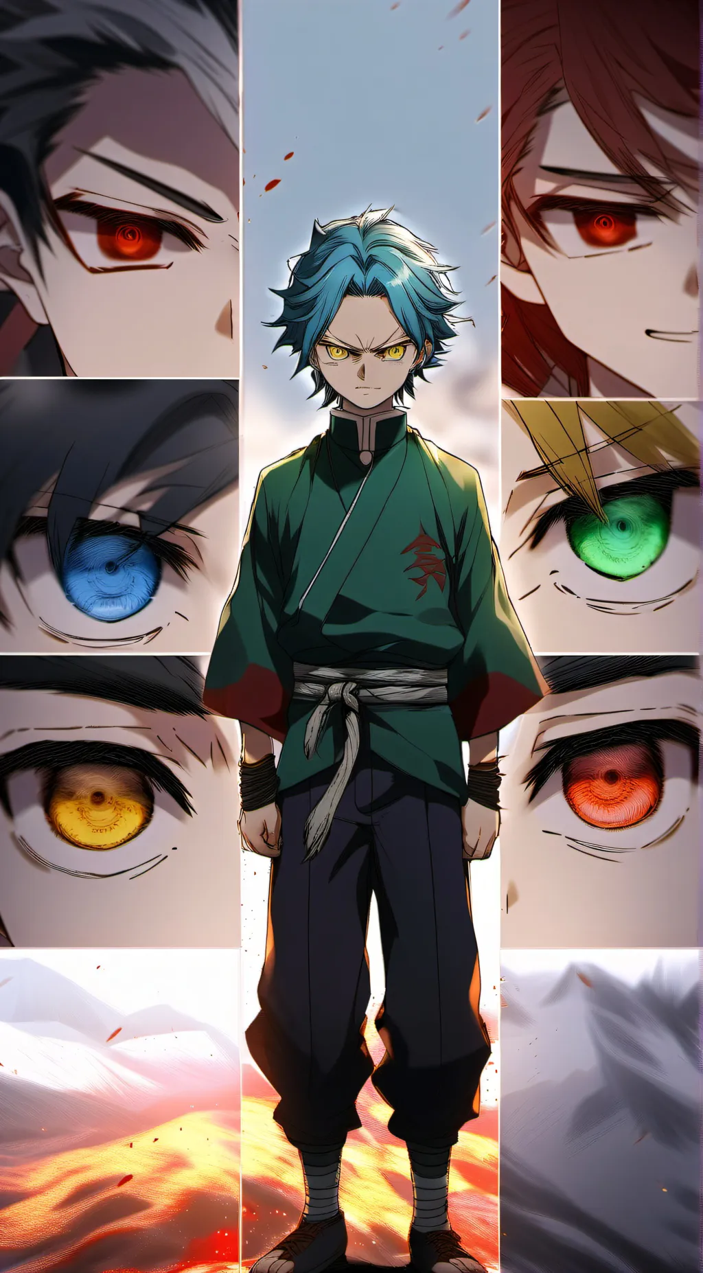 ai character: Hantengu clones🌸💗 background