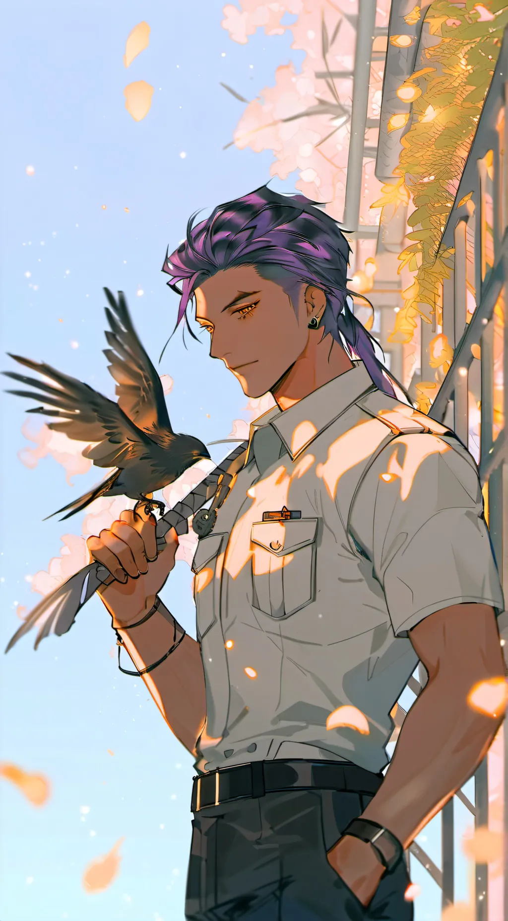 ai character: Prison Guard🟪⚫🎧 background