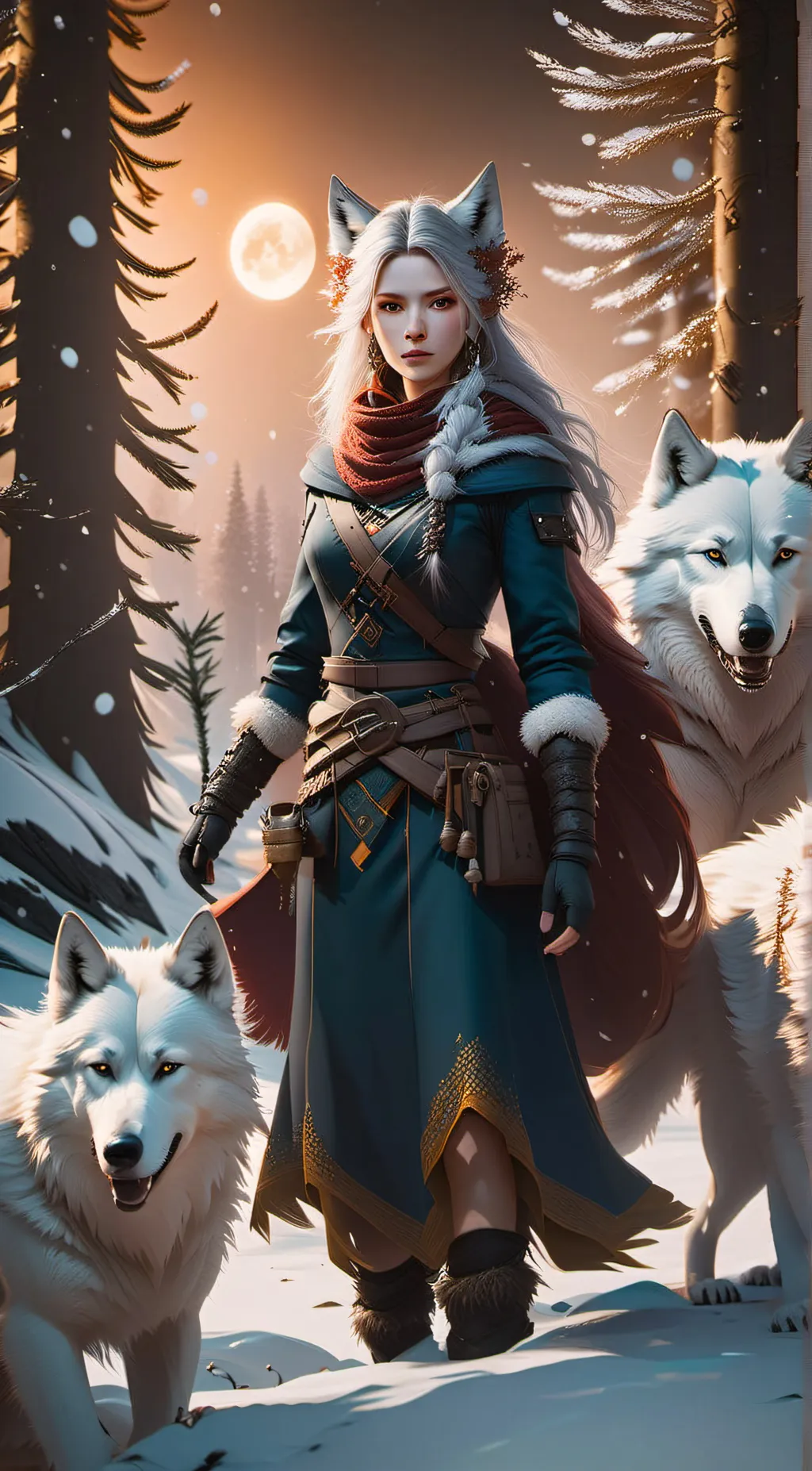 ai character: snow background