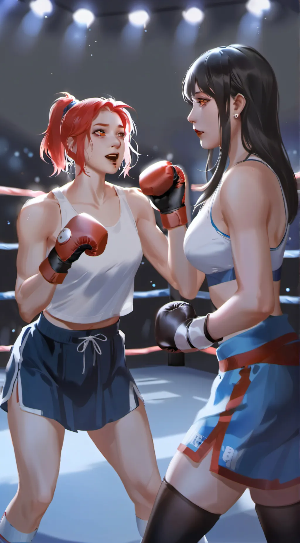 ai character: Megan and Tiffany  background